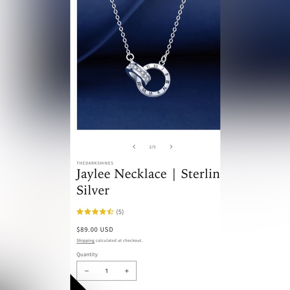 NWT Jaylee Roman Numeral Set 18k Plated Earrings and Necklace